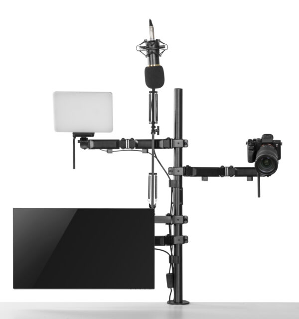   Monitorablage für Live-Streaming – Verstellbare Monitorablage – All-in-One-Studio-Setup-Ablage – Mik