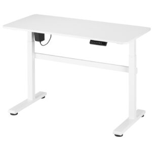 Schreibtisch-Sitzständer elektrisch höhenverstellbar - 118 x 58 cm - weiß
