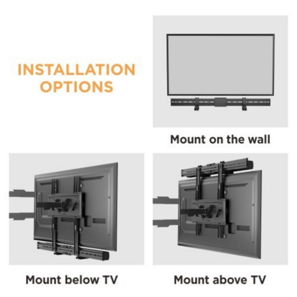 Soundbar TV Halterung Universal - Montage unter oder über TV - Wandmontage - VDD World DE