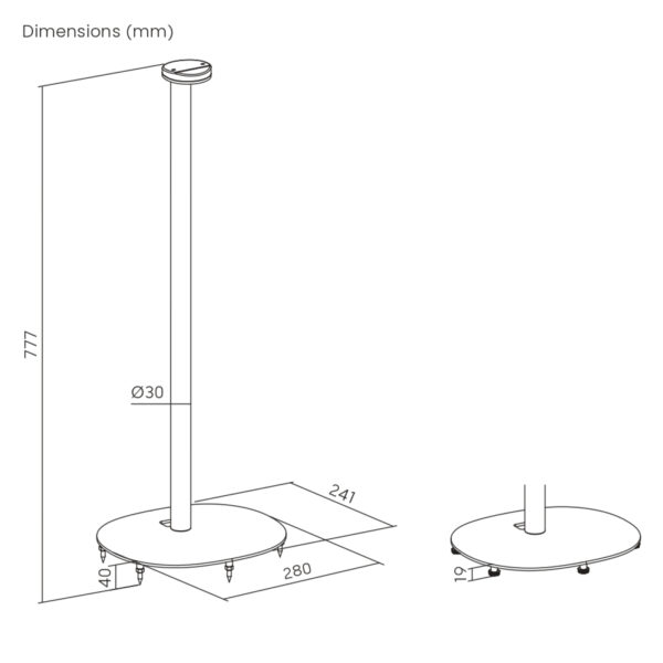 VDD Bodenständer Sonos® - Lautsprecherständer - Bodenständer Lautsprecher - Schwarz - VDD World DE