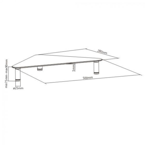   Display-Monitor Riser-Winkel-Modell Dreieck verstellbares Aluminiumglas