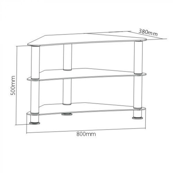 TV-Schrank Eckmodell - Audio-Hi-Fi-Sideboard-Schrank für die Ecke - schwarz - VDD World DE