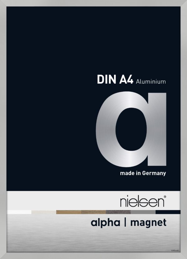 Austauschbarer Frontlader Nielsen Alpha Magnet Aluminium A4 Format Matt Silber - VDD World DE