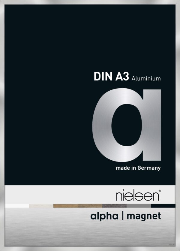Austauschbarer Frontlader Nielsen Alpha Magnet Aluminium A3 Format Silber - VDD World DE