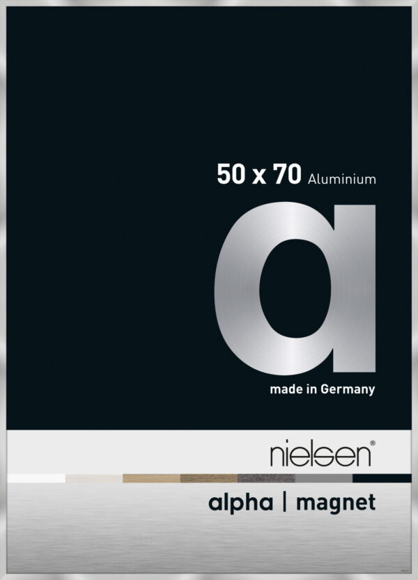 Wechselrahmen Frontlader Nielsen Alpha Magnet Aluminium 50 cm x 70 cm Format Silber - VDD World DE