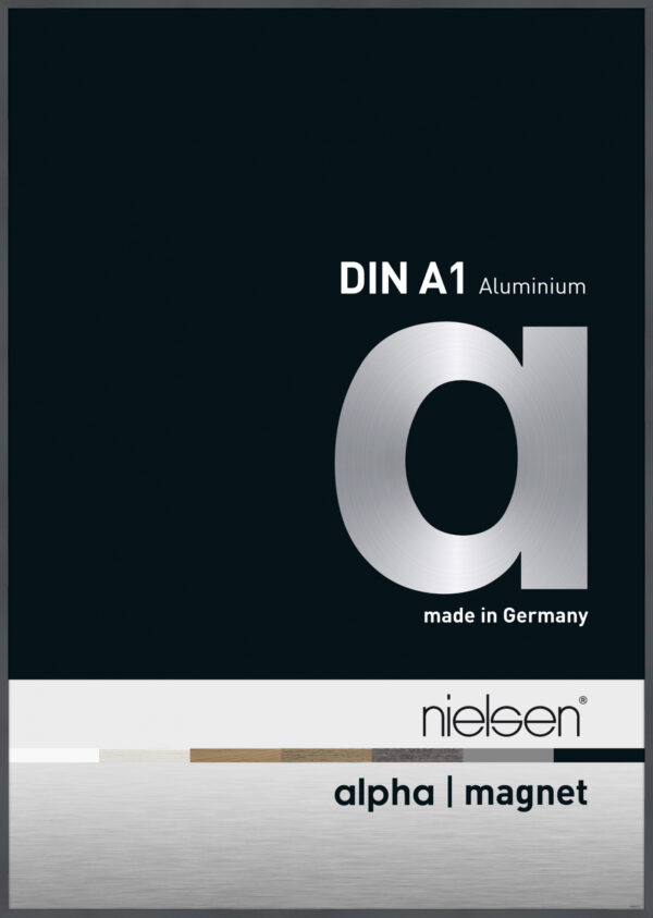 Austauschbarer Frontlader Nielsen Alpha Magnet Aluminium A1 Format Glossy Dark grey - VDD World DE
