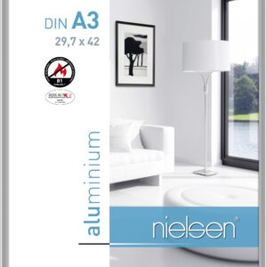 Fotorahmen Plakatrahmen A3 feuerhemmend flammhemmend Fotorahmen silber aluminium B1 Zertifizierung