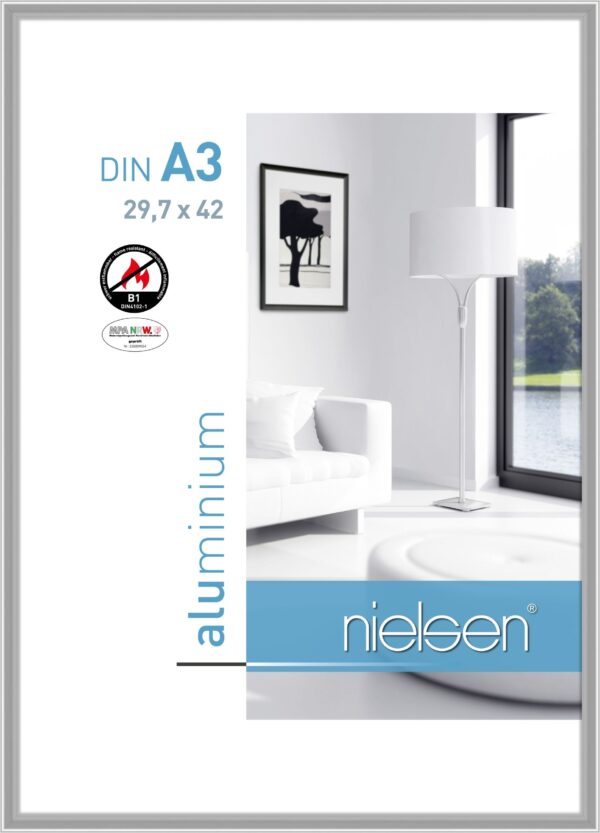 Fotorahmen Plakatrahmen A3 feuerhemmend flammhemmend Fotorahmen silber aluminium B1 Zertifizierung - VDD World DE