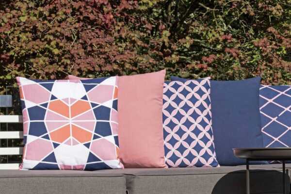 Dekokissen Dekokissen Diamant 45 x 45 cm blau pink - VDD World DE
