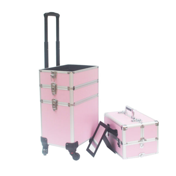   Make-up Make-up Koffer Kosmetik Friseurwagen Kosmetikkoffer 4 in 1 Pink