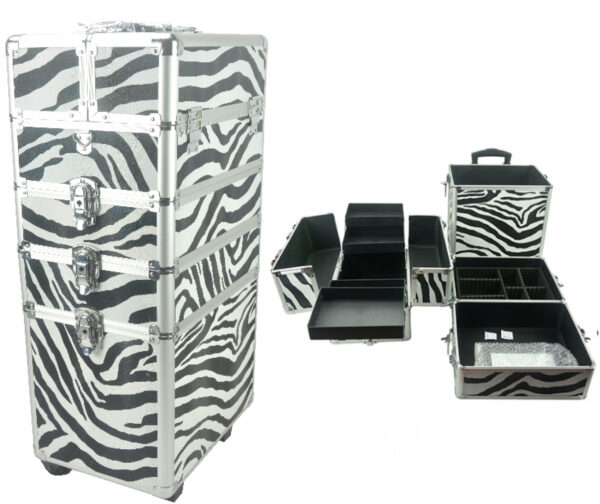 Make-up Make-up Koffer Kosmetik Friseurwagen Kosmetikkoffer 4 in 1 Zebra - VDD World DE