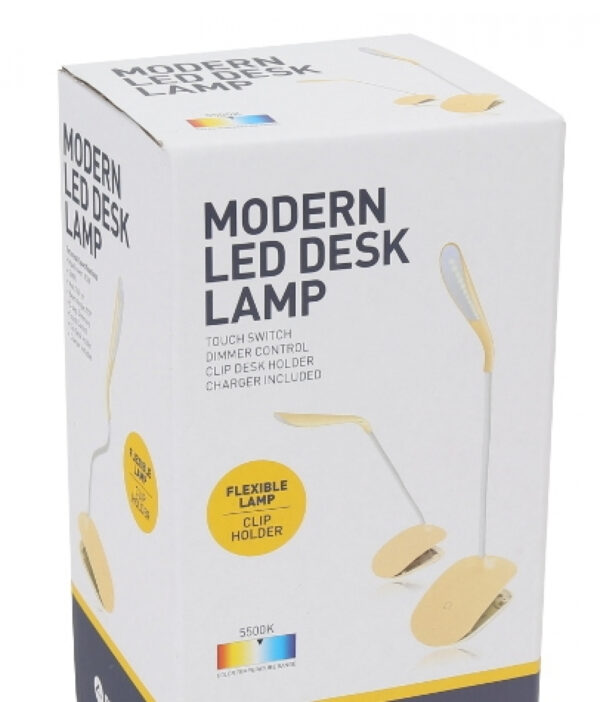   LED Schreibtischlampe Tischlampe Klemmlampe flexibel mit Touchdimmer (gelb)