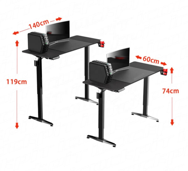   Elektrisch verstellbarer Steh-Sitz-Schreibtisch – 140 x 60 cm