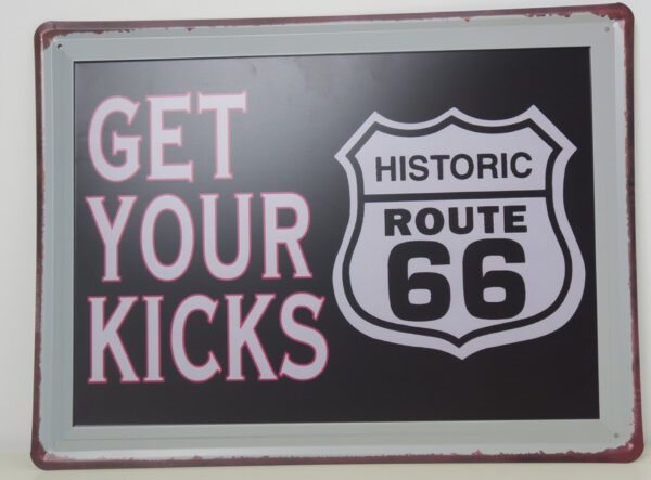 Wandplatte aus Metall Route 66 Get your Kicks - VDD World DE