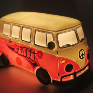 Nachtlampe Tischlampe Retro Van Ibiza Peace Pink