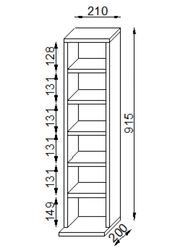   CD DVD Schrank Möbelfach Schrank Elementa (Schwarz)