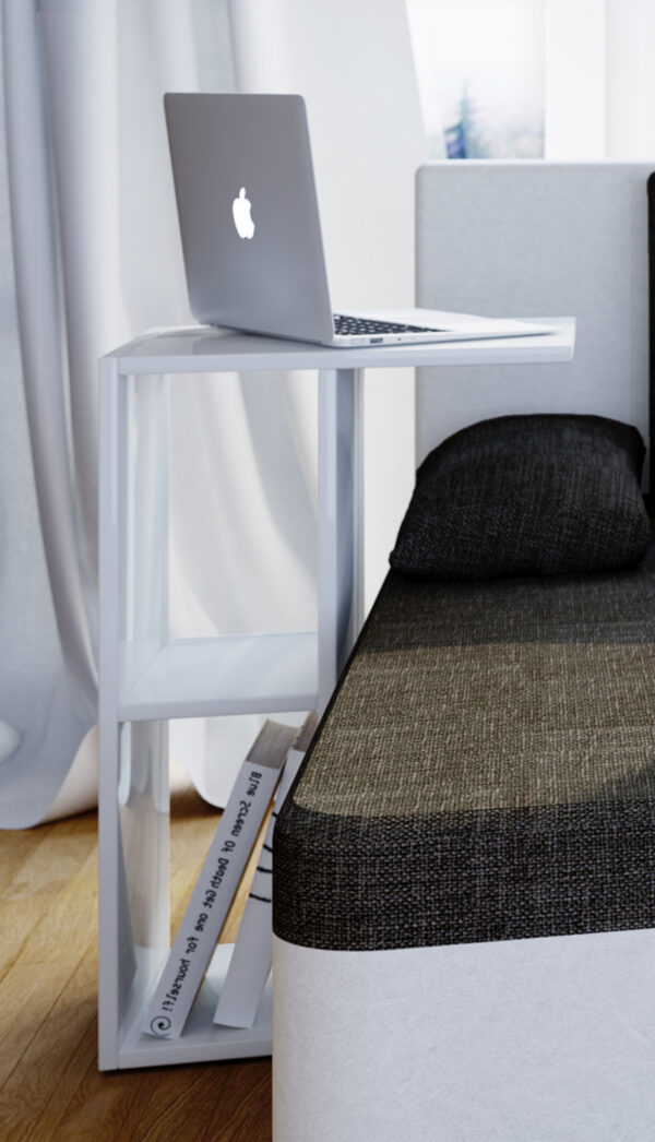   Multifunktionaler Laptoptisch Beistelltisch Couchtisch Nachto weiß