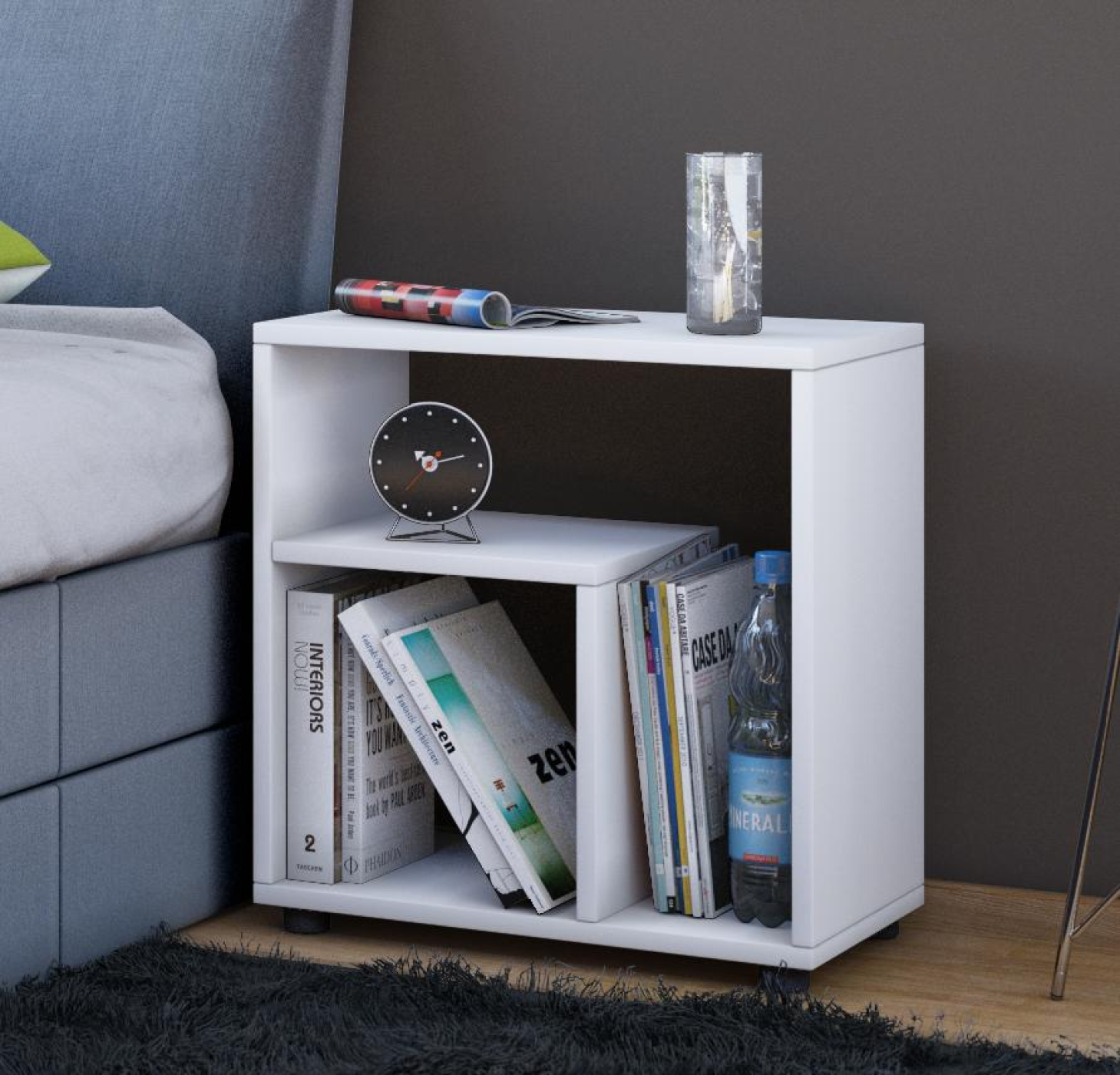 Nachttisch Zeito - Beistelltisch - 55 cm hoch - weiß