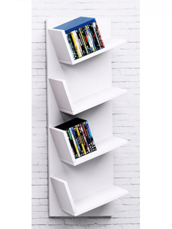 Wandregal Wandschrank Design Lansi zur Aufbewahrung von CD oder Games weiß - VDD World DE