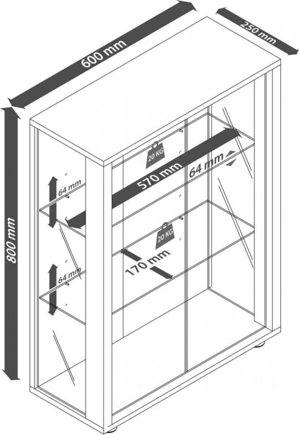   Vitrinenschrank Sintalo Nüsse