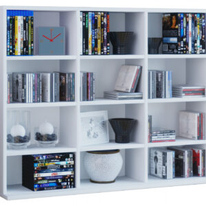 CD DVD Schrank offenes Fach Megosa mini weiß