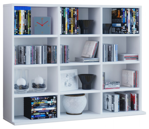 CD DVD Schrank offenes Fach Megosa mini weiß - VDD World DE