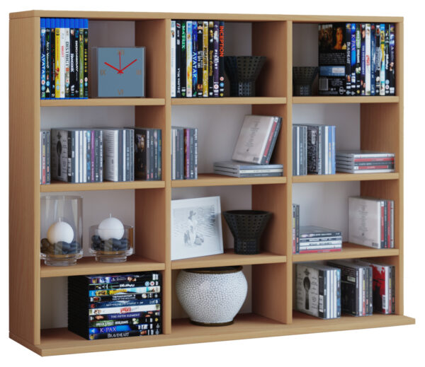 CD DVD Schrank offener Fachschrank Megosa Mini Buche - VDD World DE