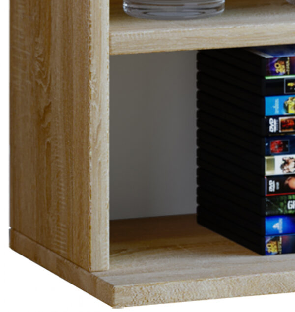 CD DVD-Schrank offenes Fach Megosa Mini Sonoma Eiche - VDD World DE