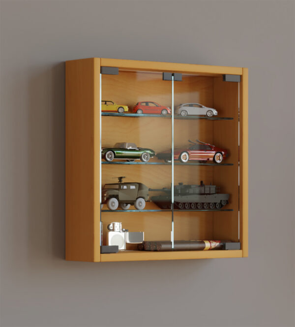   Vitrine Wandvitrine Mandosa S buchebraun gefärbt