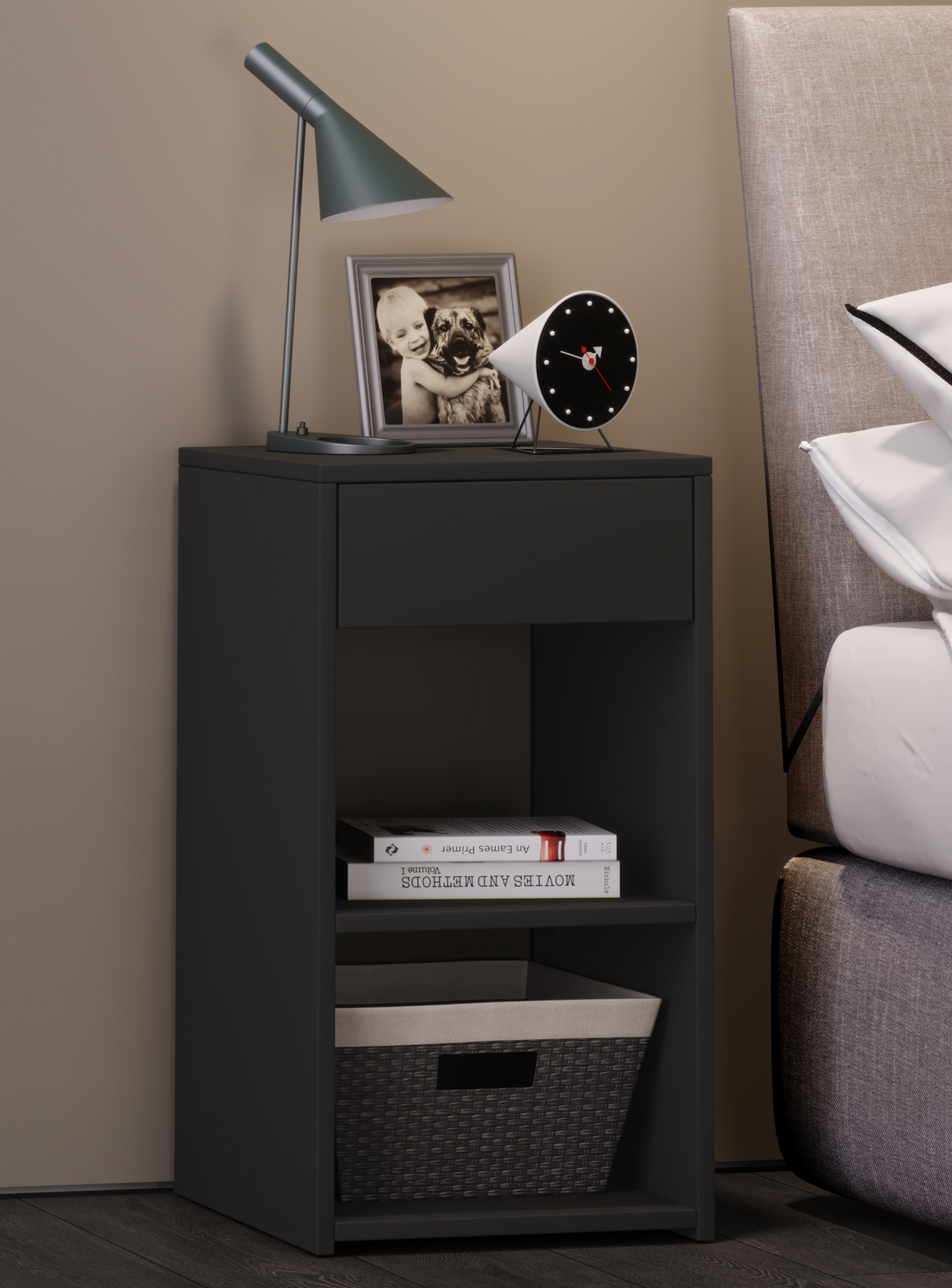 Nachttisch Sledo Maxi schwarz Kleiderschrank - alternatives Bild