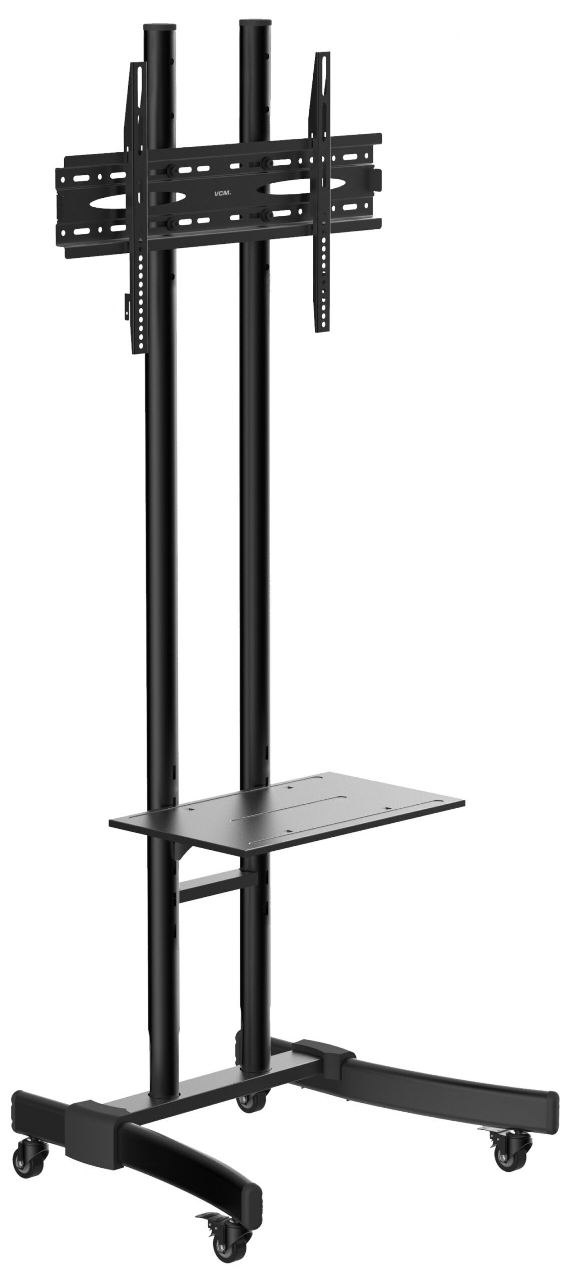 TV-Standfuß Standard Monitor Bildschirm 190 cm mobil höhenverstellbar schwarz - alternatives Bild