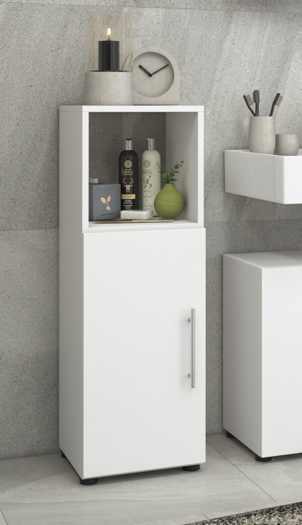   Säulenschrank Badezimmerschrank Flandu 160 cm hoch weiß