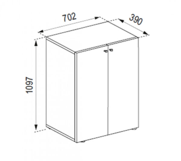 Kleiderschrank (Kinderzimmer) Vandol Lonal Mini 110 cm hoch 3 Ablagefächer grau - VDD World DE