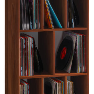 LP Vinylschrank Schaltino 8 Fächer walnussfarben