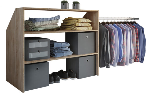   Kleiderschrank (Kinderzimmer) Vandol Lonal Mini 110 cm hoch 3 Ablagefächer weiß