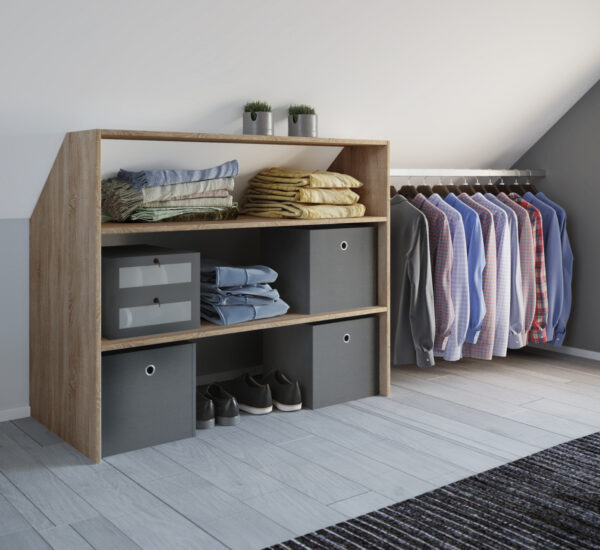   Kleiderschrank (Kinderzimmer) Vandol Lonal Mini 110 cm hoch 3 Ablagefächer weiß