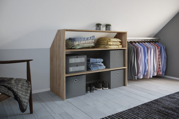   Kleiderschrank (Kinderzimmer) Vandol Lonal Mini 110 cm hoch 3 Ablagefächer weiß