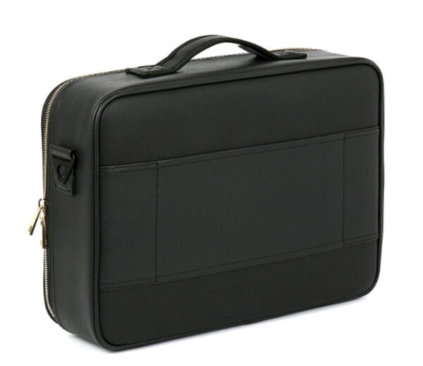   Make-up Kosmetiktasche Organizer Luxus-PU-Leder-Version mit goldfarbenem Reißverschluss und Versch