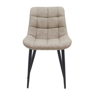 VVD Esszimmerstuhl - beige - schwarz - Metallgestell - industriell - 2er-Set