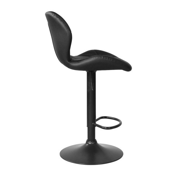 2er-Set schwarze Barhocker - Barhocker mit Rückenlehne - Höhenverstellbare Barhocker - VDD World DE