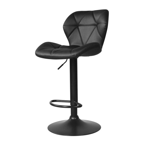 2er-Set schwarze Barhocker - Barhocker mit Rückenlehne - Höhenverstellbare Barhocker - VDD World DE