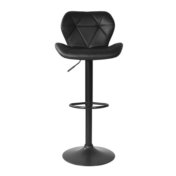 2er-Set schwarze Barhocker - Barhocker mit Rückenlehne - Höhenverstellbare Barhocker - VDD World DE