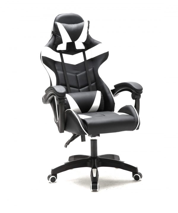 Gaming Stuhl Cyclone Teenager - Bürostuhl - Racing Gaming Stuhl - Weiß Schwarz - VDD World DE