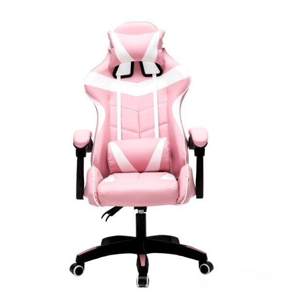 Gaming Stuhl Cyclone Teenager - Bürostuhl - Racing Gaming Stuhl - Rosa Weiß - VDD World DE