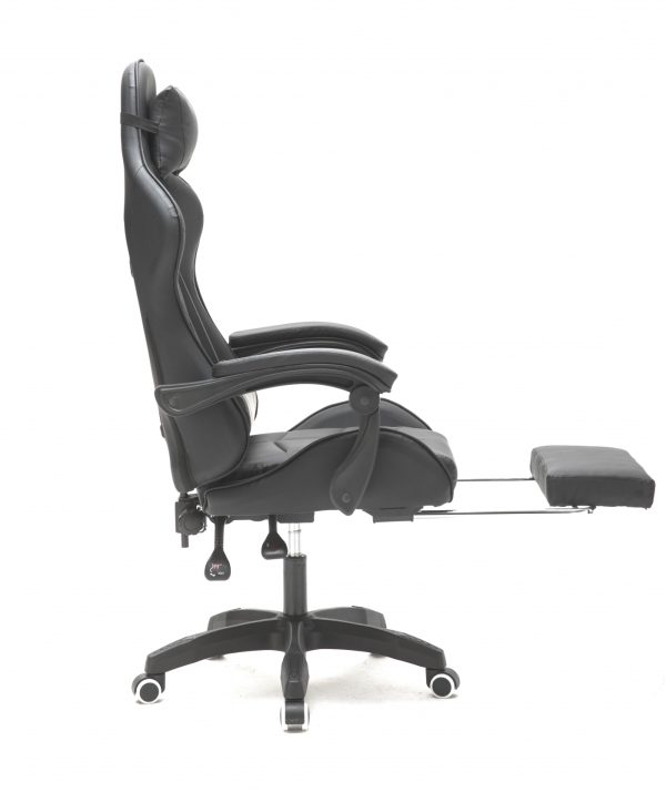 Gaming Stuhl mit Fußstütze Cyclone Teenager - Bürostuhl - Racing Gaming Stuhl - schwarz - VDD World DE