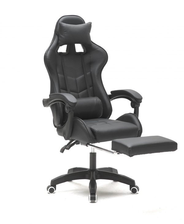 Gaming Stuhl mit Fußstütze Cyclone Teenager - Bürostuhl - Racing Gaming Stuhl - schwarz - VDD World DE
