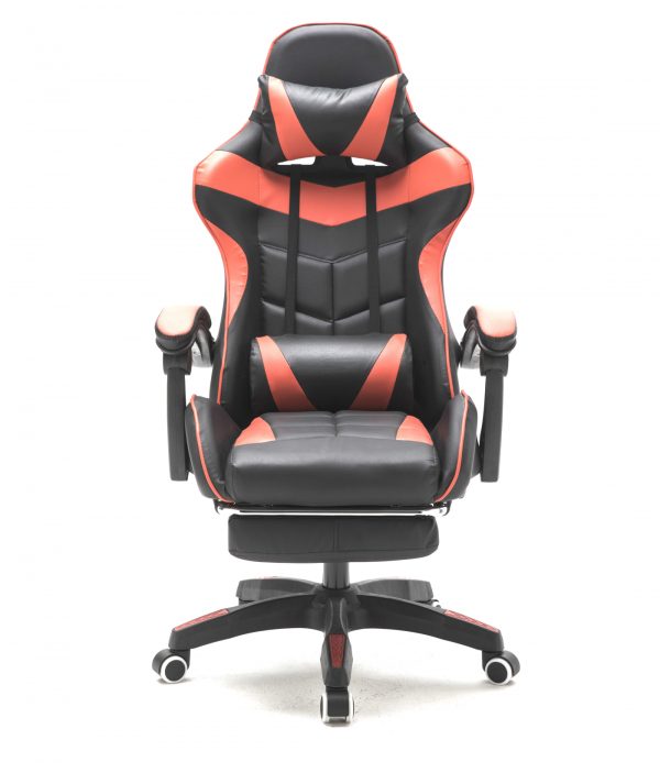 Gaming Stuhl mit Fußstütze Cyclone Teenager - Bürostuhl - Racing Gaming Stuhl - Rot Schwarz - VDD World DE