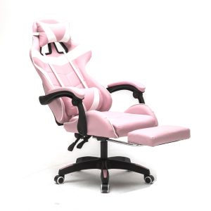 Gaming Stuhl mit Fußstütze Cyclone Teenagers - Bürostuhl - Racing Gaming Stuhl - Pink Weiß
