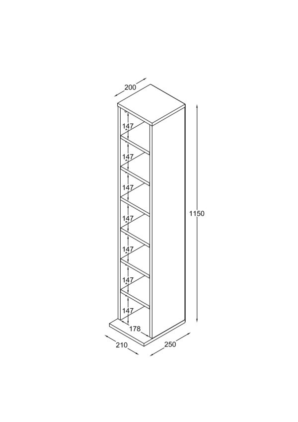 VDD - Hängeschrank - 7 Einlegeböden - Lagerschrank - VDD World DE