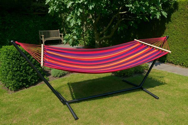 VDD - Hängematte - 220 x 160 - mehrfarbig rot - geeignet für 2 Personen - VDD World DE